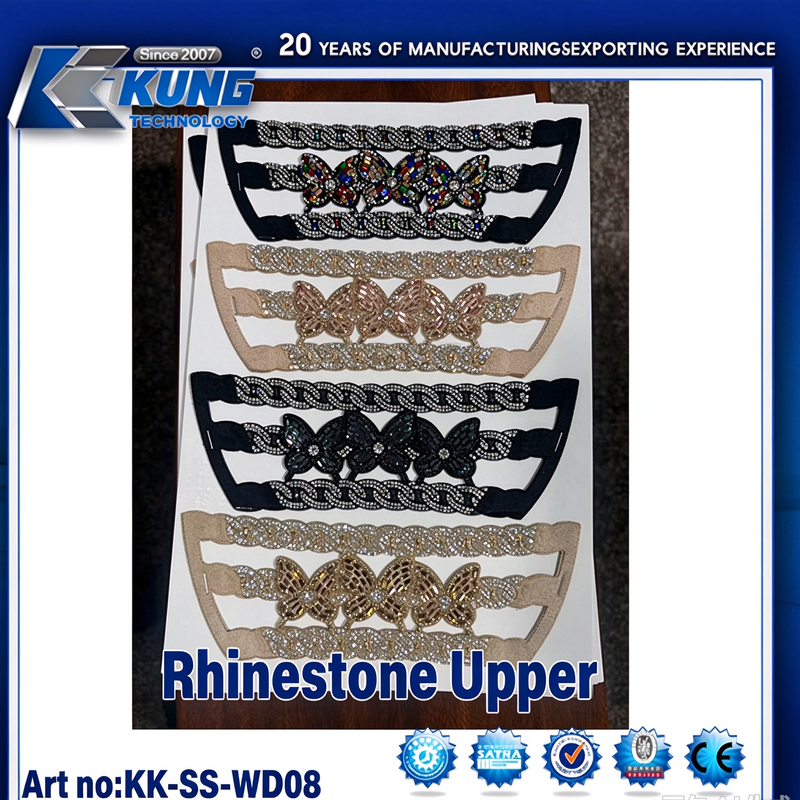 New High Quality Sparkling Rhinestone Shoe Upper For Women Sandal Footwear Parts