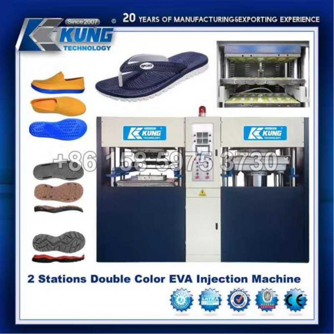 4 stacje Praktyczna wtryskarka butów EVA Hydrauliczna maszyna do produkcji pantofli 3